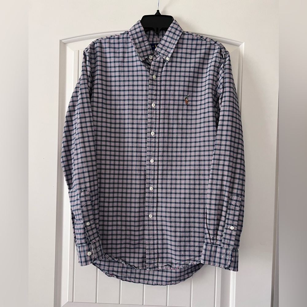 Ralph‎ Lauren Shirt Mens Medium Button Down Long Sleeve Plaid Cotton casual